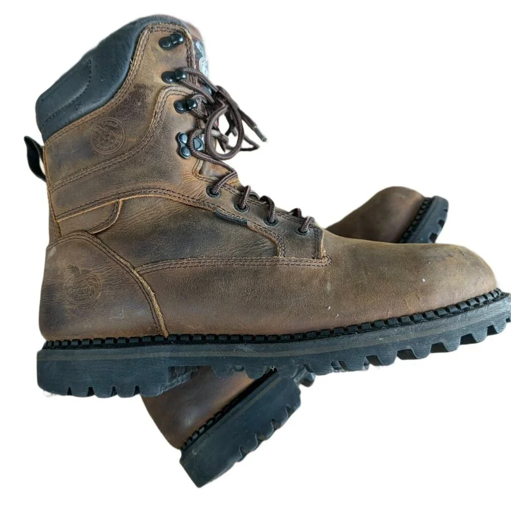 Georgia Boot Co. Men's 8 in. 100G Insulated Safety Toe Leather Boot - Size 10 D
